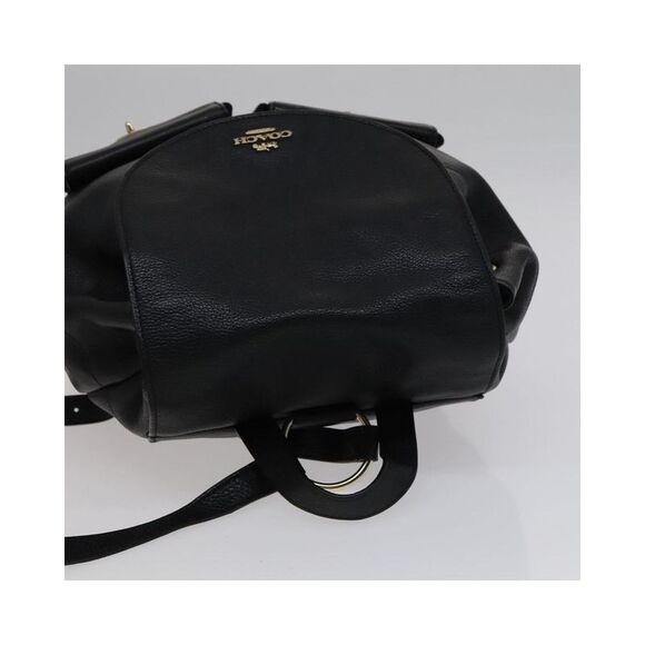 Pre Loved Coach Leather Backpack with Drawstring Unisex Black - Picture 6 of 8